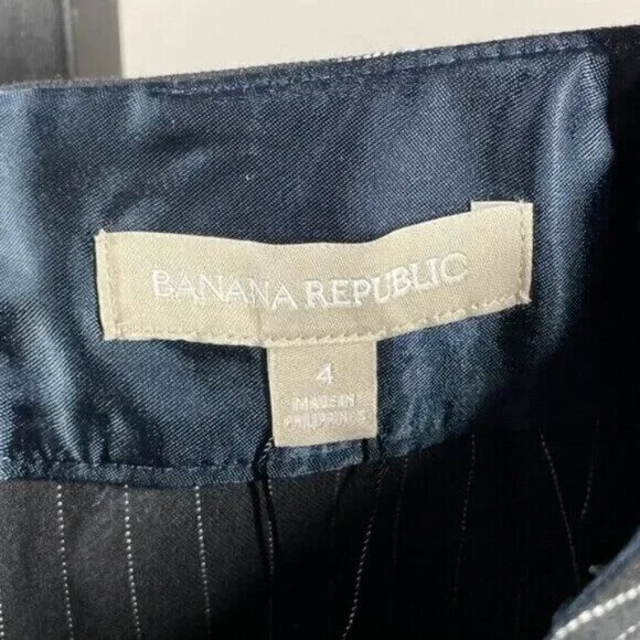 NEW Banana Republic Skirt Womens 4 black stripe pencil straight sloan - Picture 4 of 11